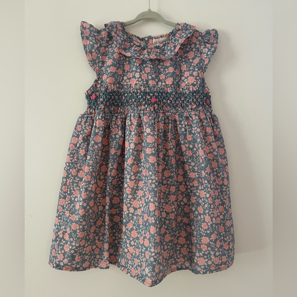 babycottons Pink and Blue Floral Dress